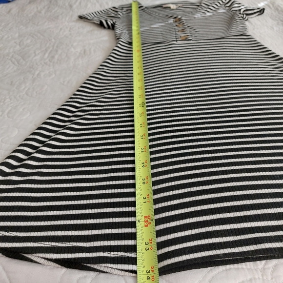 Pink Rose - Black & White Striped Mini Dress - Picture 5 of 8